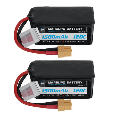 LinkMejor 14.8V 1500mAh 120C 4S Lipo Battery XT60 Plug for RC Drones