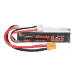 LinkMejor 7.6V 550mAh 100C 2S LiPo Battery XT30 Plug for RATE W20 Happymodel Mobula 8 GEPRC TinyGo Crux3 Cinewhoop FPV Drone RC Helicopter