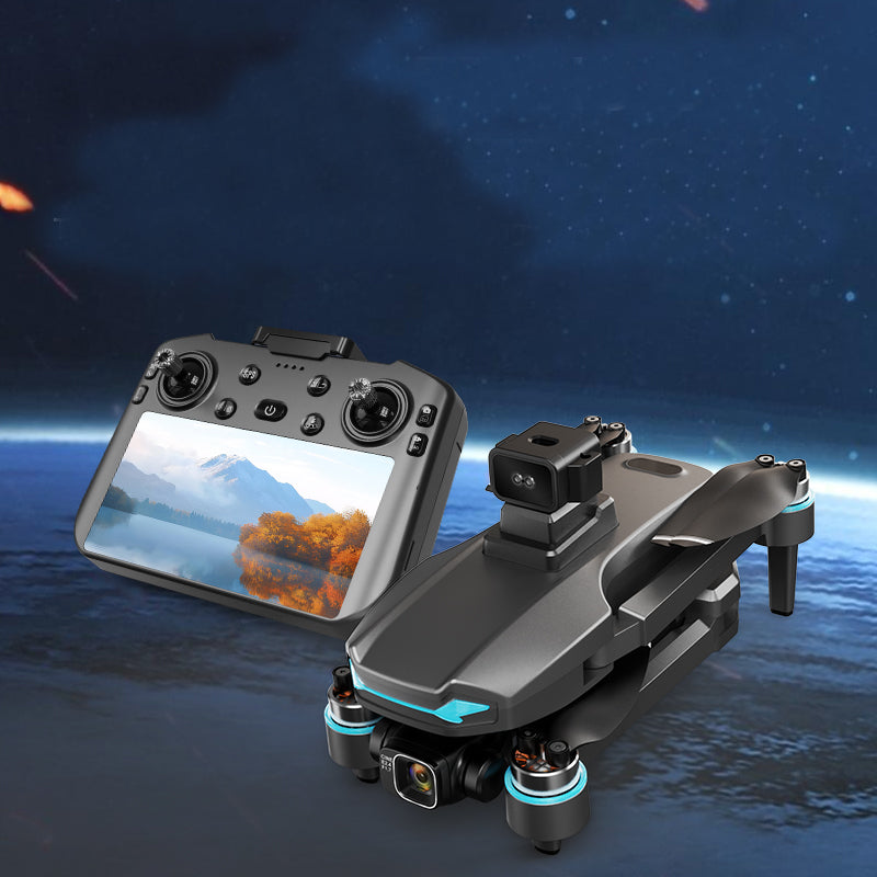 LinkMejor Beast SG601 MAX GPS 5G WiFi FPV with Large Touchable LCD Screen Controller 4K HD Dual Camera 3-Axis Mechanical Stabilization Gimbal 360° Obstacle Avoidance Brushless Foldable RC Drone Quadcopter RTF