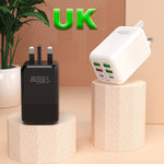 150W 6-Port 4USB+2PD Multi-port 5V 2.4A Fast Charger Wall Charger Adapter EU Plug for iPhone 13 14 14Pro for Redmi K60 for Huawei Mate50 for Samsung Galaxy S23