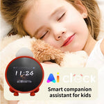 LinkMejor AICK1 Smart AI Alarm Clock 2.8 Inch Screen AI Voice Assistant Multi-Language Support Pomodoro Timer Colorful Ambient Light Fun MushroomHead Design