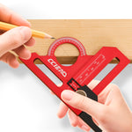 180° Height Gauge Dual-Scale Inch/mm on Column Sliding Marking Depth Measurement Angle Finder Scribing Ruler for Woodworking