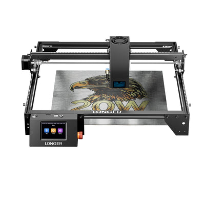 [EU/US/UK Direct] LONGER RAY5 20W Laser Engraver Cutter Newly Upgraded Version 24000mm/min Engraving Speed Fixed Focus 0.08x0.1mm Laser Spot 3.5 inch Color Touchscreen 400x365mm Working AreaSupport AI APP Connection