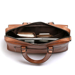 LinkMejor Men's Briefcase Retro Business Casual Laptop Bag Office High Quality PU Leather Handbag Shoulder Messenger Bags