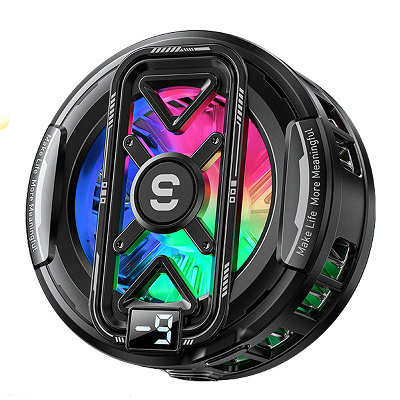 LinkMejor K51 Magnetic Digital Display Phone Cooler Semiconductor Cooling RGB Gaming Radiator 3 Speed Adjustable Silent Fan for iPhone Android Universal Phone Gaming Cooler