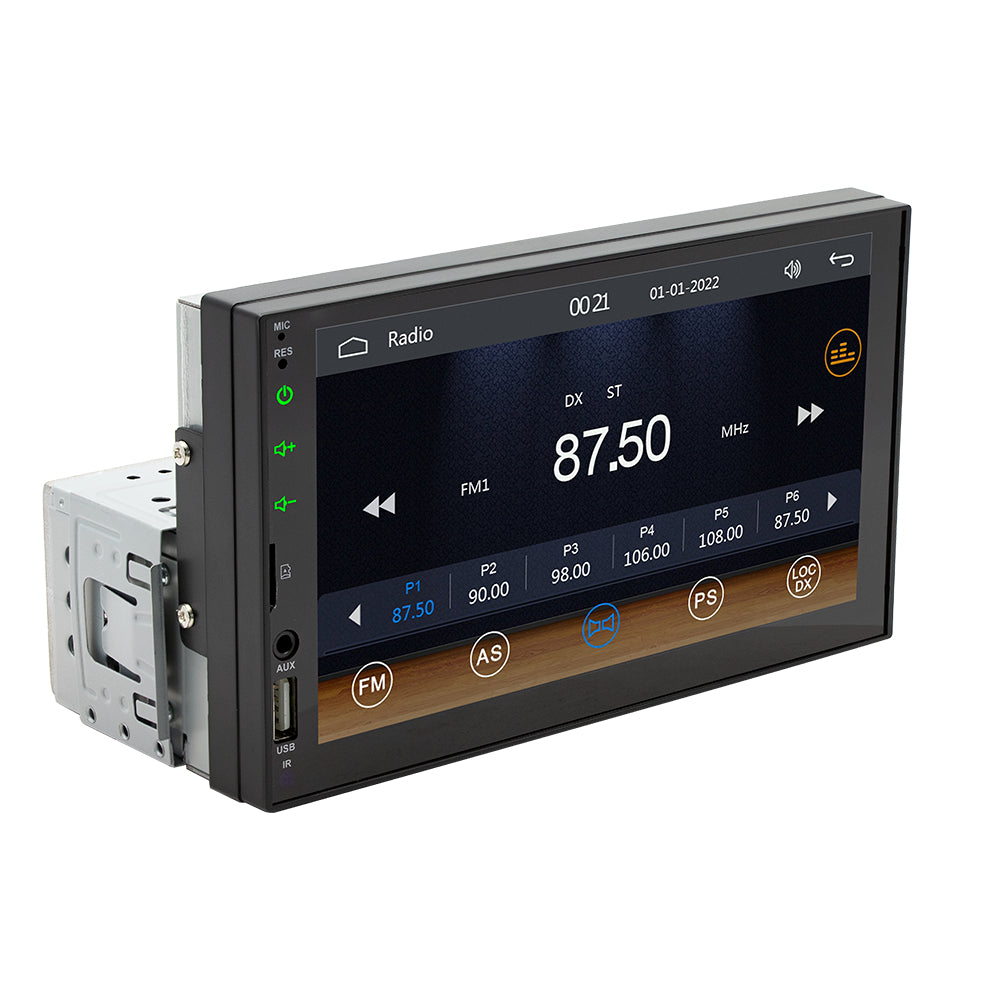 FX2 1Din Car MP5 Player 7 Inch IPS Screen Carplay Android Auto Bluetooth FM Radio Steering Wheel Control USB Support
