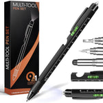 9-in-1 Multi-Tool Stylus Pen with LED Light Bottle Opener Phone Holder Ruler Flat and Phillips Screwdriver Heavy Duty Aluminum Ideal Gift Extra Ink Refills Black or Yellow