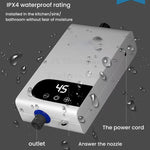LinkMejor 4500W Tankless Instant Electric Water Heater HD Touch Screen Shower System for Bathroom and Kitchen
