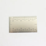 Stainless Steel Square Edge Ruler Compact Measuring Tool 8.9 x 5 cm Portable Metric and Inch Markings Professional Precision