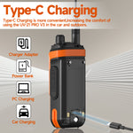 LinkMejor UV-21 Pro V3 High Power Multi-Band Handheld Walkie Talkie with bluetooth APP Programming NOAA Weather Alerts 1000 Channels USB-C Charging AM/FM Two Way Radio with Flashlight Function