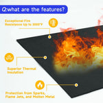 Fireproof Welding Blanket Certified 5mm Thick Carbon Felt Heat Resistant Mat up to 3000°F for Soldering Firepit Grill Welding