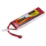 LinkMejor Power 7.4V 5500mAh 75C 2S LiPo Battery T Deans Plug for RC Car