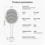 5-in-1 Multifunctional 3500V Mosquito Killer Lamp with Adjustable Angle Bug Zapper Portable Rechargeable Electric Fly Swatter with USB Charging and Quick Charge Feature