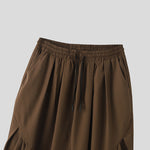 LinkMejor Mens Casual Deconstructed Pleated Carrot Pant Casual Daily Solid Color Design Long Trousers Male S-5XL