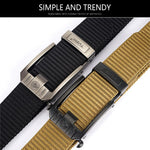 LinkMejor 120cm Men Tactical Belt Quick Release Outdoor Military Metal Belt Soft Wear-resistant Nylon Sports Ratchet Belt