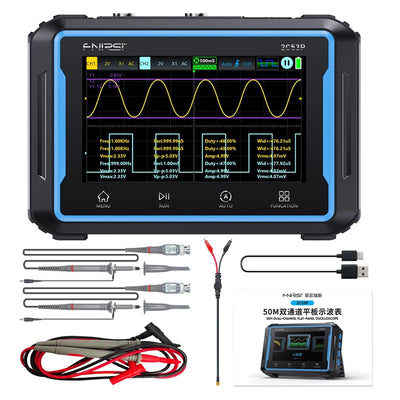 LinkMejor 2C53P Touch Screen 3in1 2CH 50MHz Oscilloscope 250Ms/S Signal Generator Portable Digital Oscilloscope Multimeter 19999 Counts