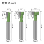 6mm 1/4" Shank T-Track Slotting & T-Slot Keyhole Cutter Router Bit Steel Handle 5/16" 3/8'' & 1/2'' Length Cutter For Wood