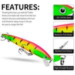 LinkMejor 10 Pcs 95mm 8.5g Fishing Lure Set Mini Fishing Hard Bait Minnow Floating Swing Crankbait Crazy Wobblers Crank Lures