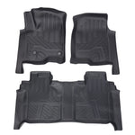 Floor Mats Anti-Slip Easy to Clean Black For 2019-2025 Chevrolet Silverado 1500/GMC Sierra 1500 & 2020-2025 Chevy Silverado/GMC Sierra 2500HD/3500HD Crew Cab with Rear Underseat Storage Box Front Bucket Seat