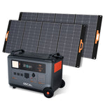 Blackview OSCAL PowerMax 6000 PM6000 Rugged Power Station with PM400 400W Foldable Solar Panel Set 3600Wh to 57600Wh LiFePO4 Battery Pack Power Station with 14 Outlets 5 LED Light Modes Morse Code Roller Power Backup for Emergency Communication Camping