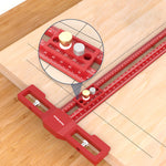 LinkMejor TS-24 Scribing Ruler Multi-Function 400mm/600mm Snap-In Slider 360° Marking Thickened Base Adjustable Length 400mm/600mm for Precision Tasks