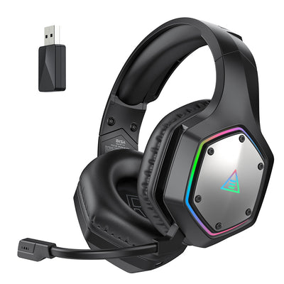 LinkMejor E1000WT Gaming Headset 7.1 Surround Wireless bluetooth Headphone 50mm Powerful Driver ENC Call Noise Cancelling 36H Battery Life Low Game Latency Support 3.5mm Wired Headphones