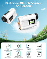 LinkMejor CT-1200 Golf Rangefinder 6X Zoom Magnification 1312 Yards Slope Compensation Color Display Flagpole Lock Rechargeable Waterproof Golf Accessories