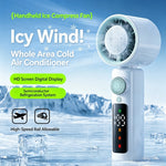 Tevorex 4000mAh Handheld Cooling Fan 199 Gears Speed Adjustable Long Battery 2-In-1 Rechargeable Portable Desktop Fan with LED Display for Indoor Outdoor
