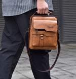 Men's Fashion PU Leather Shoulder Bag, Large Capacity Retro Business Crossbody Bag For Men Handbag Messenger Bag Waist Bag Office Use Bag Casual Day Bag, Multi-pocket Large Capacity, Waterproof and Wear-resistant