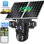 Guudgo 2MP+2MP+2MP+2MP Four Lens Solar Camera 5X Zoom 4G AOV Outdoor Security Camera 360 Degree Smart Night Vision Waterproof Camera