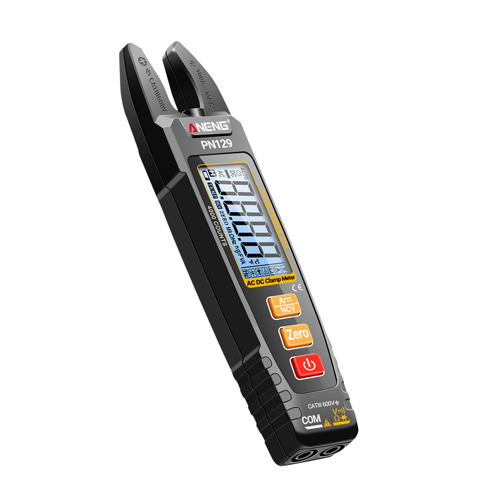 LinkMejor PN129 Digital Clamp Meter 600V 100A Multimeter with LCD Backlit Display Flashlight Auto Power Off NCV Data Retention
