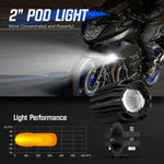 LinkMejor A500-WL11-1 2-inch 1500lm Motorcycle Headlight Dual Beam Modes Motorcycle Spotlight  IP68 Waterproof