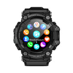 LinkMejor ATTACK GT 1.32inch HD Screen 5ATM&IP68 Waterproof Compass Flashlight SOS Function bluetooth Call Heart Rate Blood Pressure Blood Oxygen Monitor Sleep Monitoring Multi-sport Modes Music Playback Smart Watch