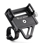 WEST BIKING Bike Holder Aluminum Alloy 180° Adjustable Shockproof Anti-fall Handlebar Holder Suit for 55-100mm Cell Phones for Motorcycle Bicycle Scooter