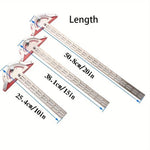 1PCS Woodworking Edge Ruler Protractor Angle Detector Vernier Caliper Measuring Tool Woodworking Tools 10inch/15inch/20inch
