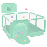 Comomy Baby Playpen, Indoor & Outdoor Kids Activity Center, Sturdy Safety Play Yard with Super Soft Breathable Mesh,Kid's Fence for Infants Toddlers