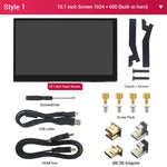 10.1 Inch Touchscreen Display for Raspberry Pi IPS Capacitive HD Multimedia Interface 1024x600 1280x800 High Resolution Dual Speakers Backlight Adjustable