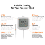 LinkMejor SNZB-02LD Zigbe LCD Smart Thermometer with Probe IP65 Waterproof for Fridge Pool Fish Tank Wine Cellar via ZBBridge-P