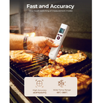 EU US Direct ERICKHILL ROOKPRO 2in1 Infrared Thermometer Gun with Meat Probe Fast Accurate Readings Non-Contact Sensor Wide Temperature Range Foldable Probe