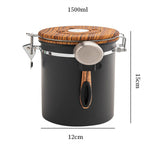 IPRee Coffee Bean Storage Canister Airtight Coffee Sealed Jar One Way Valve Includes Spoon Long-lasting Storage Container for Fresh Coffee Tea