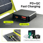 Outdoor Powerful Flexible Solar Panel 5V 28W Portable Battery Mobile Phone Charge PD 9V 12V for USB-A+USB-C Cells Power Bank