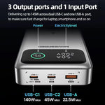 MOVESPEED M25Pro 145W 25000mAh Power Bank LED Display External Battery Power Supply with 1 Input & 3 Outputs Support PD3.1 Fast Charging for iPhone 16 16 Pro 15 14 13 Pro Max for Xiaomi 15pro for Samsung Galaxy S25 Ultra