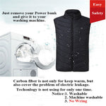 LinkMejor HV-13 Electric Heated Vest - 13 Heating Areas Loose Fit for Unisex, USB Chargeable & Waterproof for Winter Outdoors
