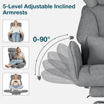 HOFFREE Criss Cross Office Chair with Footrest and  Adjustable Armrests & Headrest 90°-135° Back Adjustable Wide Seat Comfy Desk Ergonomic Office Chair
