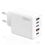 120W 5-Port USB PD Charger 2USB-A+3USB-C PD QC3.0 Fast Charging Wall Charger Adapter EU Plug US Plug for iPhone 15 14 13 Pro for Samsung Galaxy Z Flip6 for Huawei Nova Flip for Xiaomi Civi 4Pro
