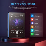HiFi bluetooth MP3 Music Player Mini MP4 Video Playback 2.8 Inch Screen Built in 32GB Memory Walkman Digital Audio Player with FM Radio Ebook Sports Running