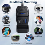 48W Motorcycle USB Charger QC3.0 & PD Fast Charge 3.0 Motorcycle USB USB Type C Phone Charger with Voltmeter and On/Off Switch