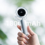 100 Levels Portable Handheld Fan with LED Colorful Light USB Rechargeable Transparent High Speed Cooling Fan Small Mini Desktop Fan