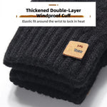 LinkMejor Touch Screen Double-Layer Thick Velvet Thermal Winter Gloves for Men Women Coldproof Warm Knitted Gloves for Outdoor Sports Skiing Cycling