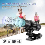 LinkMejor 1080P Bicycle Helmet Camera 120° Wide Angle Bicycle Sports Camera IPX6 Waterproof Mini Motorcycle Helmet Camera Car Video Recorder Outdoor DV Video Camera